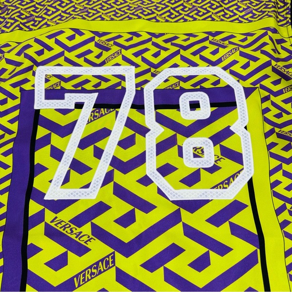 Versace La Greca Logo Silk Basketball Jersey Tank Top Size XL - Picture 11 of 14